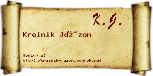 Kreinik Jázon névjegykártya